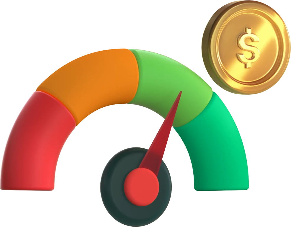 Puntuación crediticia con un tacómetro